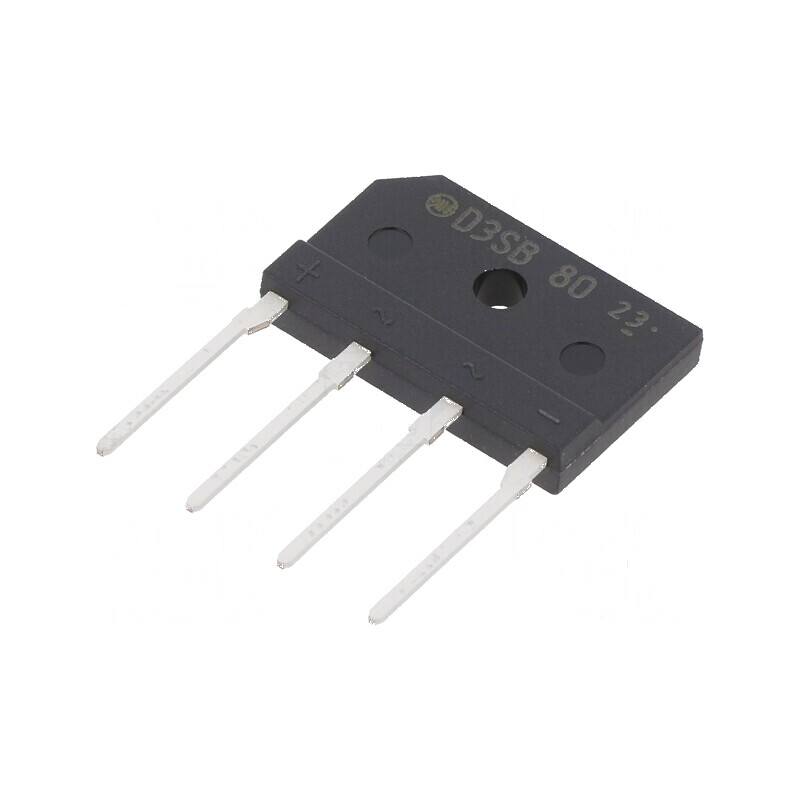Punte redresoare monofazată Urmax 800V, curent continuu 4A, curent de suprasarcină 120A, plăci de montaj | Electronic-mag.ro | C
