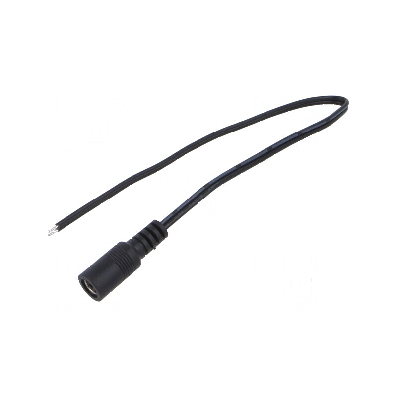 Cablu DC 5,5/2,1 mm2 2x0,5mm Negru/Gri cu Soclu Drept | Electronic-mag.ro | Componente Electronice