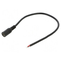 Cablu DC 5,5/2,5 Soclu Drept Negru 2x0,5mm², Lungime 0,25m, Temperatură Operare -20÷80°C | Electronic-mag.ro | Componente Electr