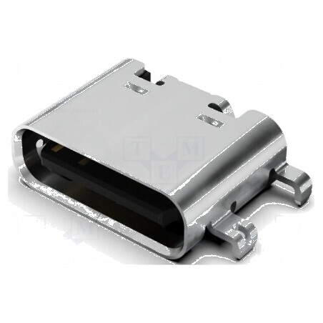 Conector USB C Soclu SMT 16 PIN Orizontale USB 2.0 5A 48VDC - Componentă Electronică Profesională | Electronic-mag.ro | Componen