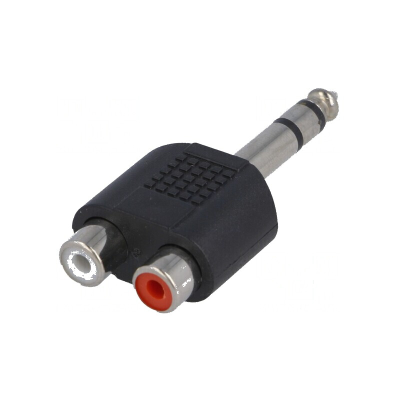 Adaptor Jack 6,3mm la RCA Stereo Mufă Duală - Conector Audio Profesional | Electronic-mag.ro | Componente Electronice