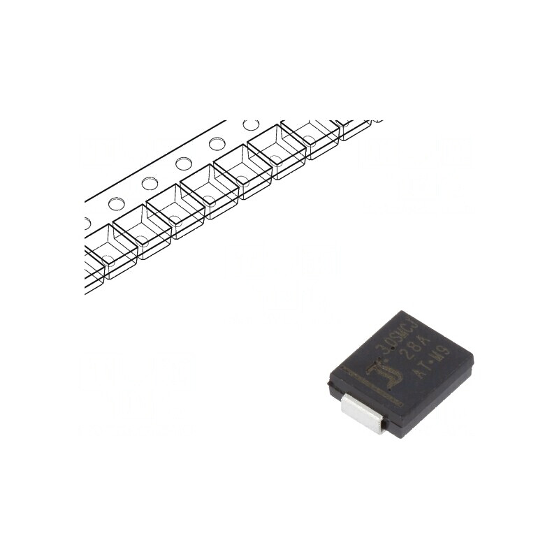 Diodă TVS 3kW 31,1-34,5V 66A Unidirecțională ±5% SMC pentru Protecție Circuit | Electronic-mag.ro | Componente Electronice
