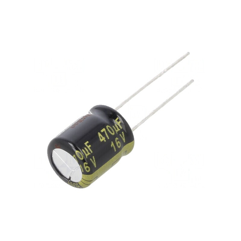 Condensator Electrolitic Low ESR THT 470µF 16VDC Ø10x12,5mm - Performanță Ridicată pentru Aplicații Electronice | Electronic-mag
