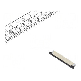 Conector FFC/FPC 20 PIN F52Q cu contacte superioare ZIF SMT 50V - Componente electronice de calitate | Electronic-mag.ro | Compo