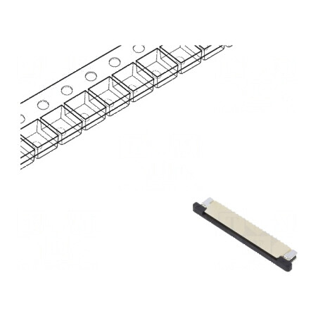 Conector FFC/FPC 20 PIN F52Q cu contacte superioare ZIF SMT 50V - Componente electronice de calitate | Electronic-mag.ro | Compo