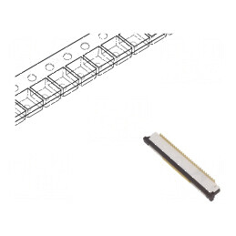 Conector FFC/FPC Vertical PIN 30 ZIF SMT 125V 1A Gold Flash - Componentă Electronică de Înaltă Calitate | Electronic-mag.ro | Co