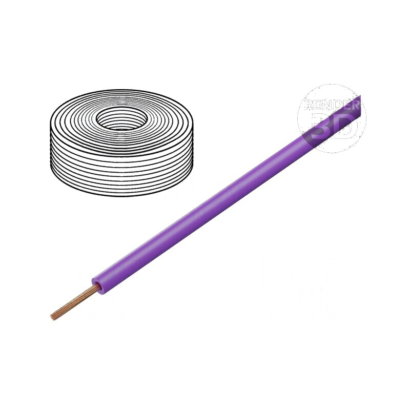 Cablu H05Z-K litat cu secțiune de 0,5mm², izolație LSZH, violet, 300V/500V, lungime 100m | Electronic-mag.ro | Componente Electr