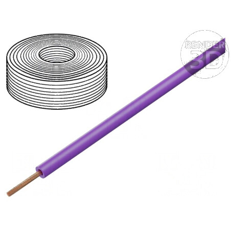 Cablu H05Z-K litat cu secțiune de 0,5mm², izolație LSZH, violet, 300V/500V, lungime 100m | Electronic-mag.ro | Componente Electr