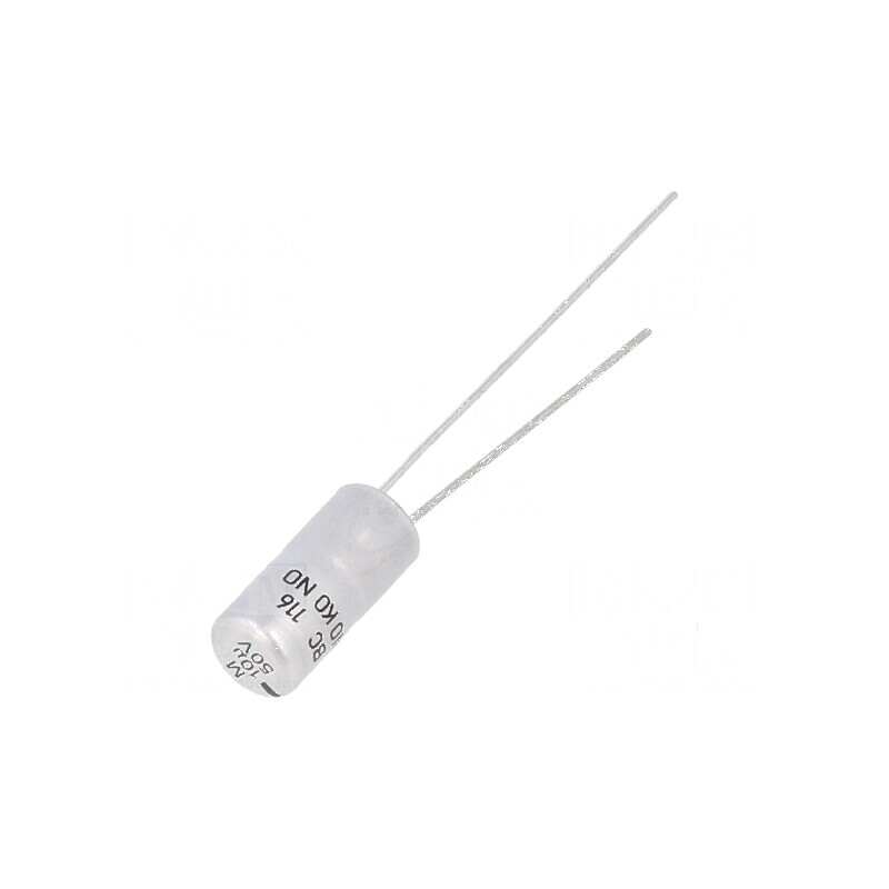 Condensator Electrolitic THT 10µF 50VDC Ø5x11mm cu Raster de 2,5mm | Electronic-mag.ro | Componente Electronice
