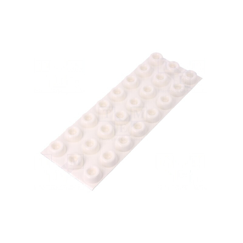Picioruş autoadeziv din poliuretan alb, înălțime 10,2 mm, diametru 22,4 mm | Electronic-mag.ro | Componente Electronice