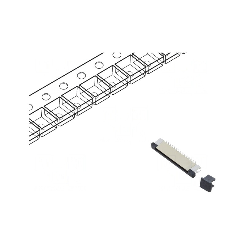 Conector FFC/FPC Vertical ZIF SMT 30 PIN 500mA Cositorit pentru Circuit Integrat | Electronic-mag.ro | Componente Electronice
