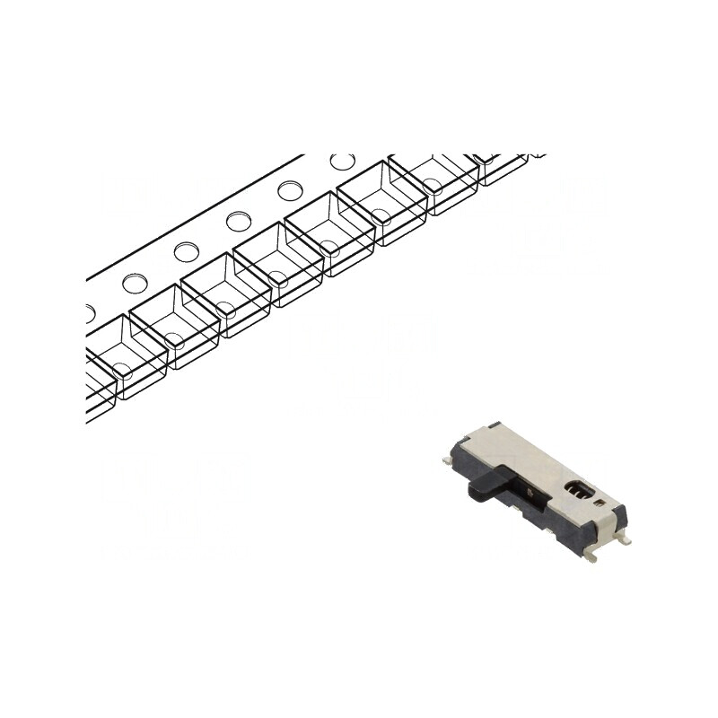 Comutator glisant Poz: 2 SPDT 0,3A 4VDC OFF-(ON) SMT 10-60°C | Electronic-mag.ro | Componente Electronice Comutator glisant Poz: 2 SPDT 0,3A 4VDC OFF-(ON) SMT 10-60°C | Electronic-mag.ro | Componente Electronice