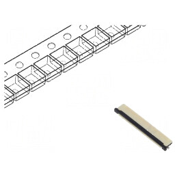 Conector FFC/FPC Orizontal 50 PIN Contacte Inferioare ZIF - Componentă Electronică Profesională | Electronic-mag.ro | Componente