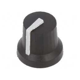 Buton rotativ cu indicator din plastic, dimensiuni Øax: 6mm, Ø16,8x14,5mm, cu guma de protecție | Electronic-mag.ro | Componente