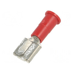 Terminal plat 6,4mm 0,8mm mamă crimpat pe cablu, izolată, pentru conexiuni electrice profesionale | Electronic-mag.ro | Componen