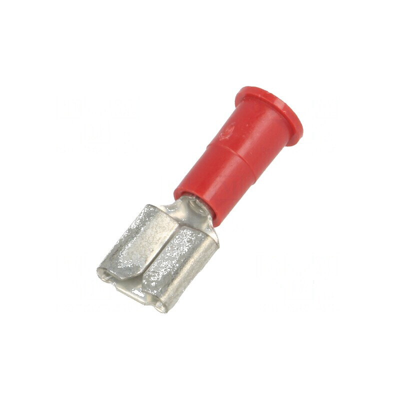 Terminal plat 6,4mm 0,8mm mamă crimpat pe cablu, izolată, pentru conexiuni electrice profesionale | Electronic-mag.ro | Componen
