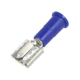 Terminal plat 6,4mm 0,8mm mamă crimpat pe cablu izolată - Conector electric profesional | Electronic-mag.ro | Componente Electro