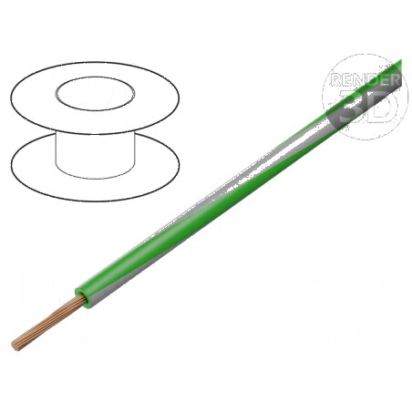 Cablu H05V-K LgY Litat Cu 0,5mm² PVC Verde-Gri 300V/500V - Cablu Electric de Înalte Performanțe | Electronic-mag.ro | Componente