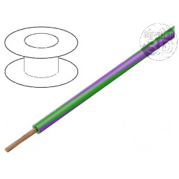 Cablu H05V-K LgY Litat Cu 0,5mm² PVC Verde-Violet 300V/500V - Conectori Electrice de Înaltă Calitate | Electronic-mag.ro | Compo