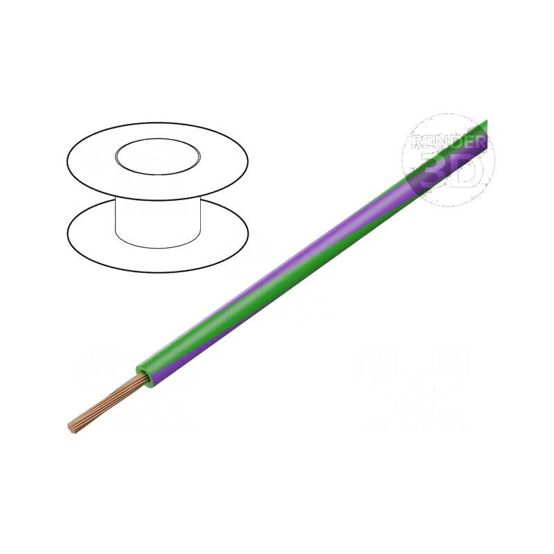 Cablu H05V-K LgY Litat Cu 0,5mm² PVC Verde-Violet 300V/500V - Conectori Electrice de Înaltă Calitate | Electronic-mag.ro | Compo