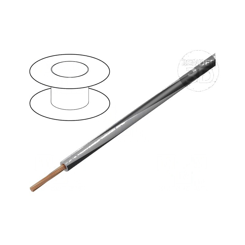 Cablu H05V-K LgY Litat Cu 0,5mm² PVC Gri-Negru 300V/500V - Cablu Electric Flexibil pentru Instalatii Interioare | Electronic-mag