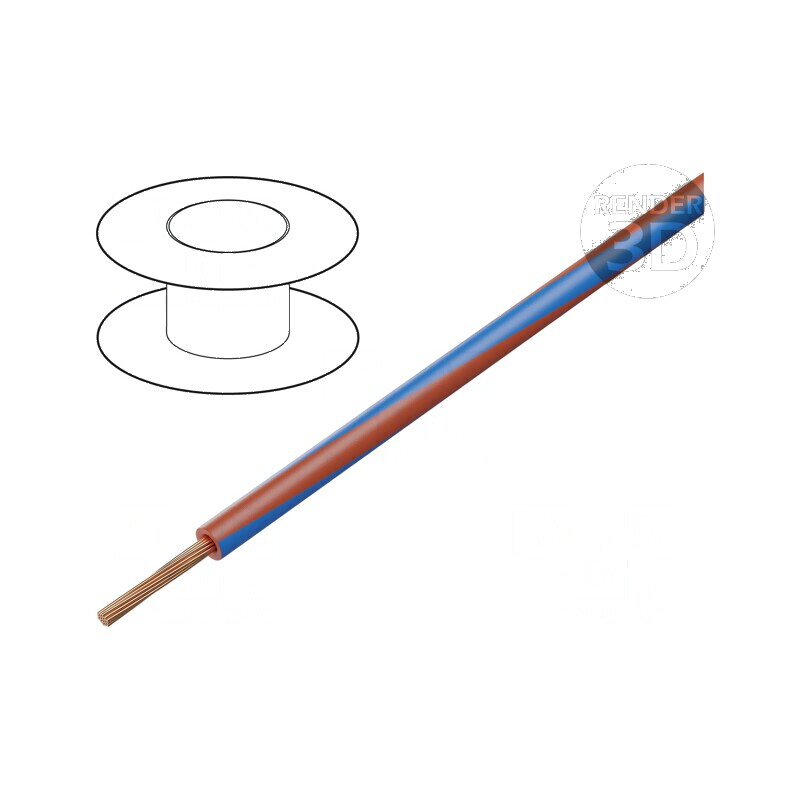 Cablu electric H05V-K, 0,5mm² cu izolație PVC roșu-albastru, 300V/500V | Electronic-mag.ro | Componente Electronice