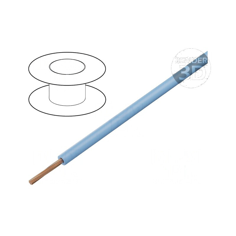 Cablu H05V-K LgY Litat Cu 0,5mm² PVC Albastru Deschis, 100m - Cabluri Electrice de Calitate Superioară | Electronic-mag.ro | Com