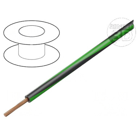 Cablu H05V-K LgY Litat Cu 0,5mm² PVC Negru-Verde 300V/500V - Cablu Electric de Conexiune  | Electronic-mag.ro | Componente Elect