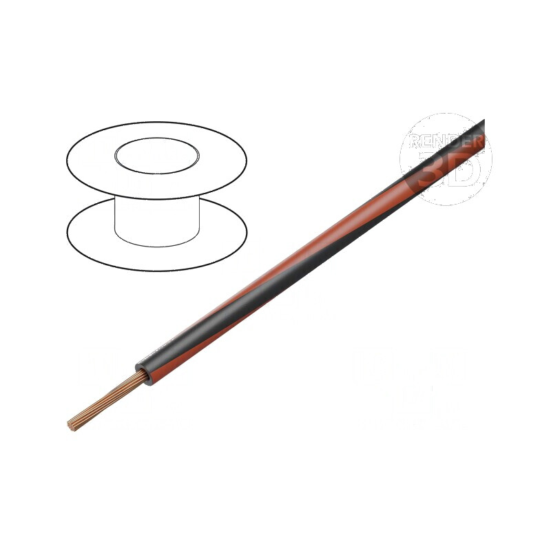 Cablu H05V-K LgY Litat cu 0,5mm², PVC Negru-Roșu, Tensionare 300V/500V | Electronic-mag.ro | Componente Electronice