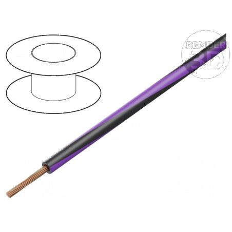 Cablu H05V-K LgY Litat Cu 0,5mm² PVC Negru-Violet 300V/500V - Conductor Electric de Înalta Calitate | Electronic-mag.ro | Compon