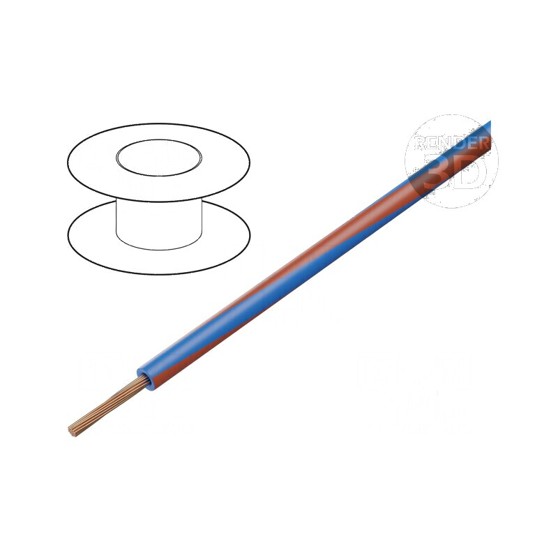 Cablu H05V-K LgY Litat Cu 0,5mm² PVC Albastru-Roșu 300V/500V - Cablu Electric de Înalta Calitate | Electronic-mag.ro | Component