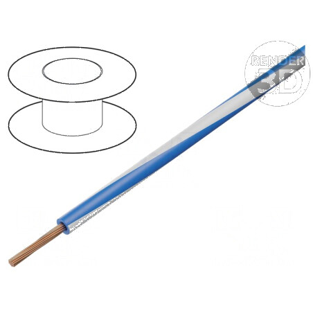 Cablu H05V-K LgY Litat Cu 0,5mm² PVC Albastru-Alb 300V/500V - Cablu Electric de Calitate Superioară | Electronic-mag.ro | Compon
