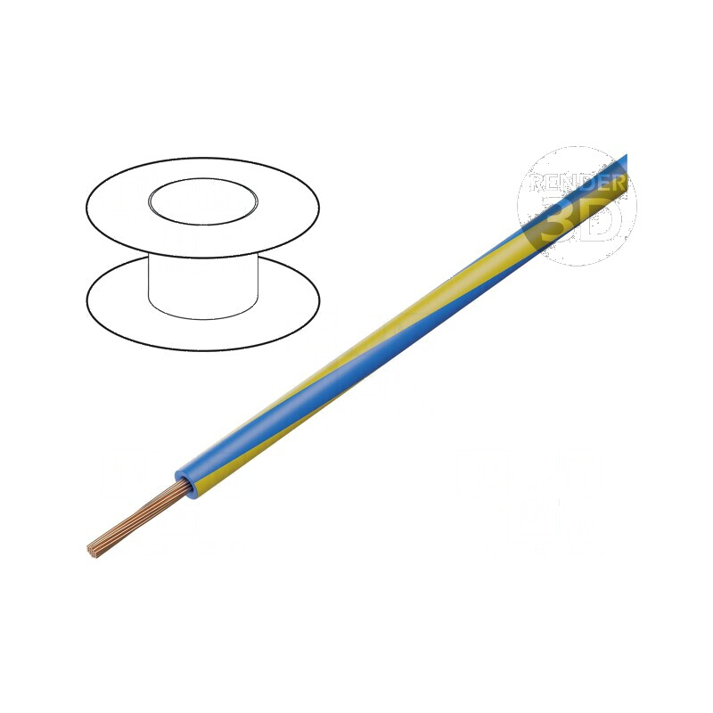 Cablu H05V-K LgY Litat Cu 0,5mm² PVC Albastru-Galben 100m - Conexiune Electrică Profesională | Electronic-mag.ro | Componente El