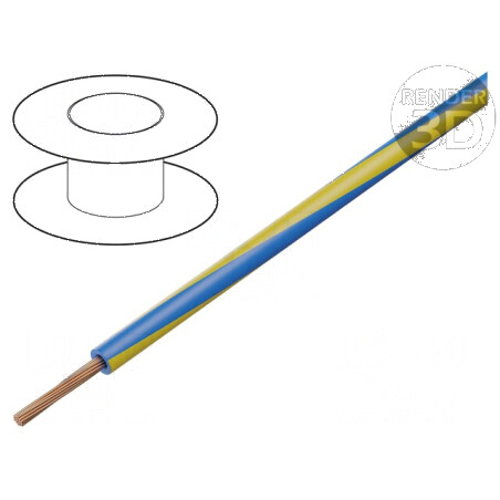 Cablu H05V-K LgY Litat Cu 0,5mm² PVC Albastru-Galben 100m - Conexiune Electrică Profesională | Electronic-mag.ro | Componente El
