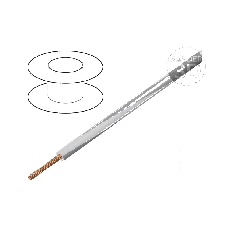 Cablu H05V-K LgY Litat Cu 0,5mm² PVC Alb-Gri 300V/500V, 100m | Electronic-mag.ro | Componente Electronice