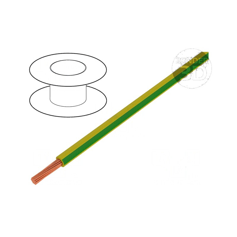 Cablu electric H05V2-K din cupru, 0,75mm² (20AWG), izolație PVC, galben-verde | Electronic-mag.ro | Componente Electronice