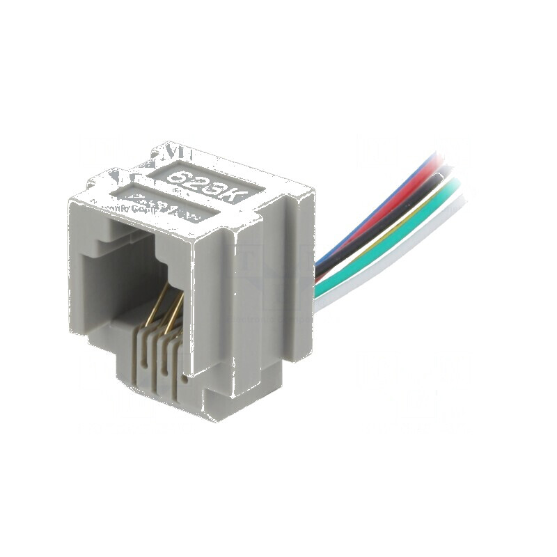 Conector RJ12 Soclu 150mm cu 6 PIN-uri și Blocare Panou - Cabluri Incluse | Electronic-mag.ro | Componente Electronice