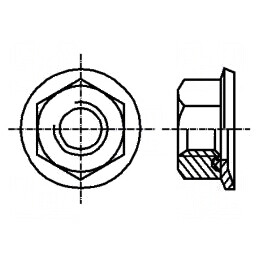 Piuliță Flanșă Hexagonală M12 1,75 din Oțel Inoxidabil A2 - Accesorii de Prindere pentru Construcții | Electronic-mag.ro | Compo