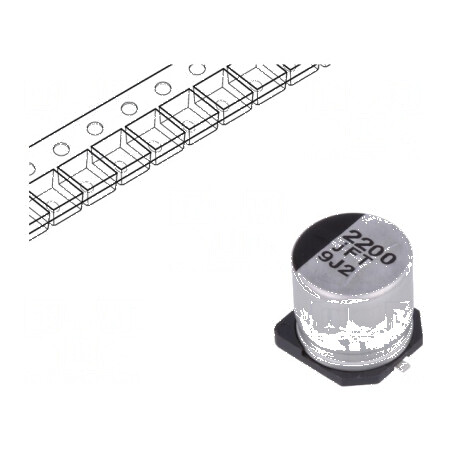 Condensator Electrolitic Low ESR SMD 2200uF 6.3V DC ±20% 60mΩ - Componentă Electronică de Înaltă Performanță | Electronic-mag.ro
