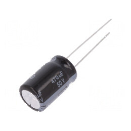 Condensator Electrolitic Low ESR THT 470uF 50VDC Ø12,5x20mm - Componentă Electronica de Înaltă Performanță | Electronic-mag.ro |