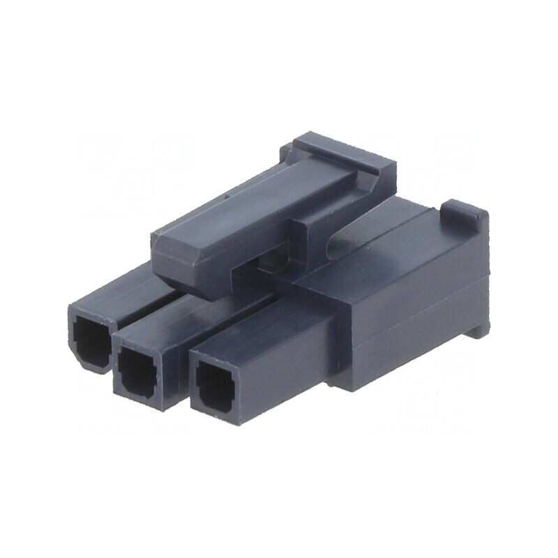 MiniFit Jr. Receptacle Housing V-2, 3 Circuits, Black | Electronic-mag.ro | Componente Electronice