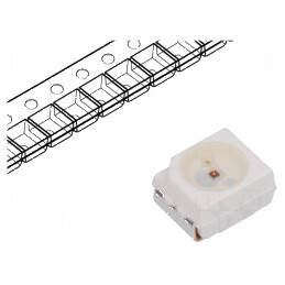LED SMD 3528 PLCC2 Roșie 285-350mcd 3.5x2.8x1.9mm 120° 20mA - Iluminare Eficientă și Durabilă | Electronic-mag.ro | Componente E