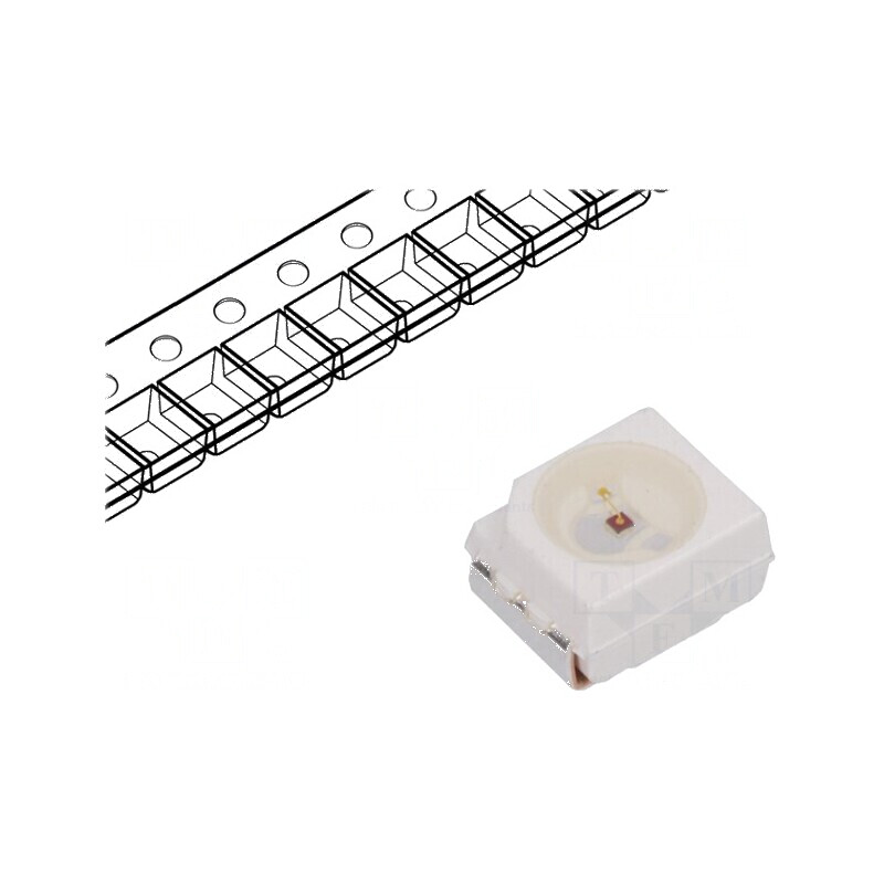LED SMD 3528 PLCC2 Roșie 285-350mcd 3.5x2.8x1.9mm 120° 20mA - Iluminare Eficientă și Durabilă | Electronic-mag.ro | Componente E