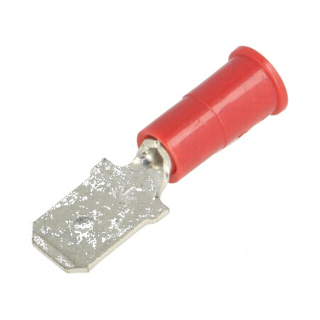 Terminal plat 6,4mm 0,8mm tată crimpat pe cablu, izolat, pentru conexiuni electrice profesionale | Electronic-mag.ro | Component