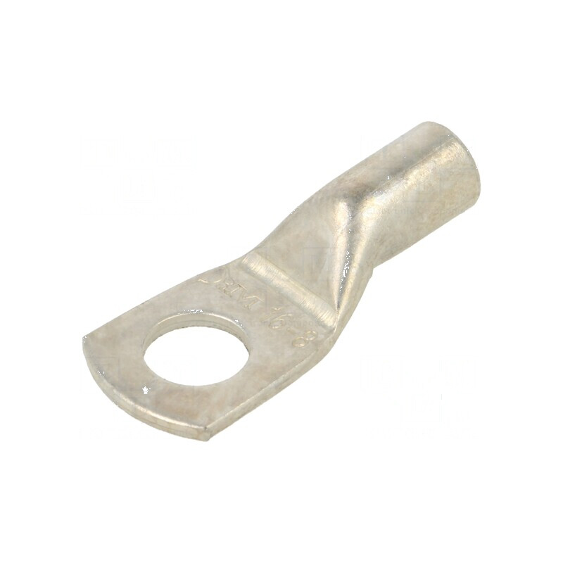 Vârf inelar tubular M8 pentru cablu cositorit 6AWG, 16mm², crimpat - Conector electric profesional | Electronic-mag.ro | Compone