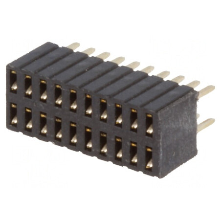 Conector şiruri pini soclu mamă PIN 20, 1,27mm THT 2x10 - Componentă electronică de înaltă calitate | Electronic-mag.ro | Compon