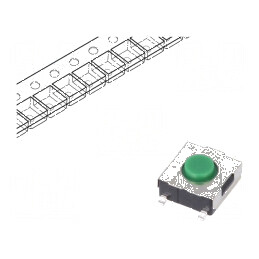 Microîntrerupător TACT SPST 0,05A 12VDC SMT 1,6N 3,1mm - Comutator Compact pentru Aplicații Electrice | Electronic-mag.ro | Comp