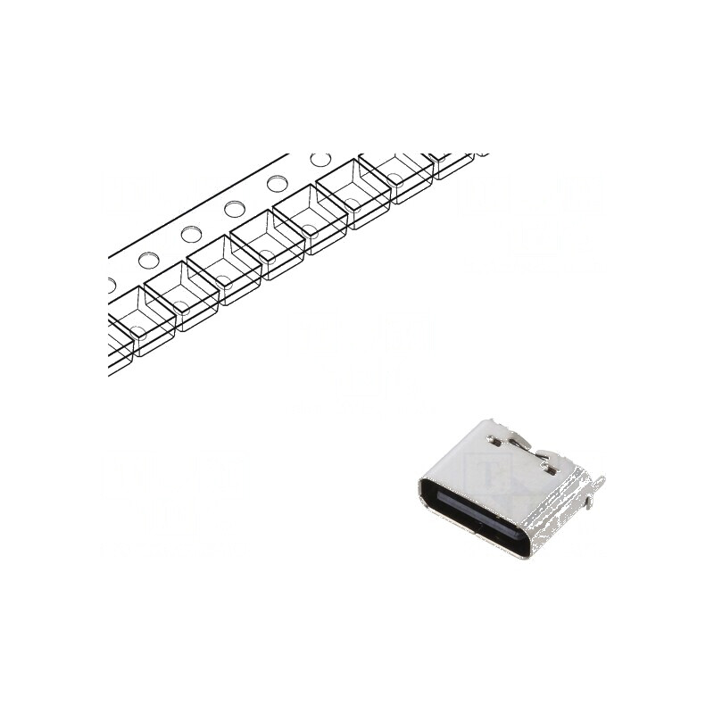 Conector USB C Soclu SMT PIN 6 Verticale Top Board Mount 3A - Componente Electronice | Electronic-mag.ro | Componente Electronic