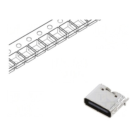 Conector USB C Soclu SMT PIN 6 Verticale Top Board Mount 3A - Componente Electronice | Electronic-mag.ro | Componente Electronic