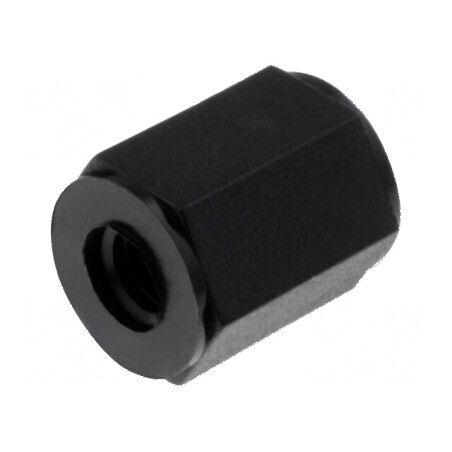 Piuliță Distanțieră Filetată Hexagonală Poliamidă M4 Neagră - Accesorii Fixare Industrială | Electronic-mag.ro | Componente Elec